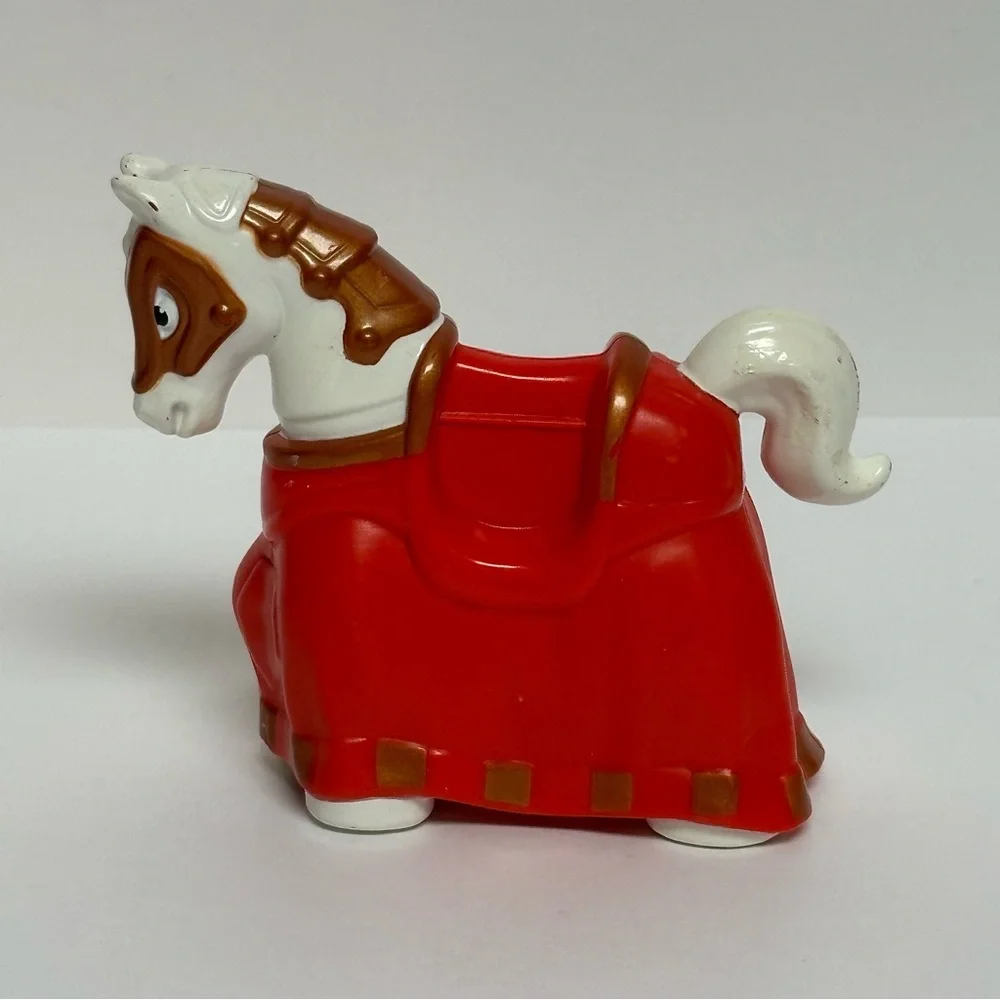 Imaginext White Red Castle Knight Jousting Rolling Horse Fisher Price